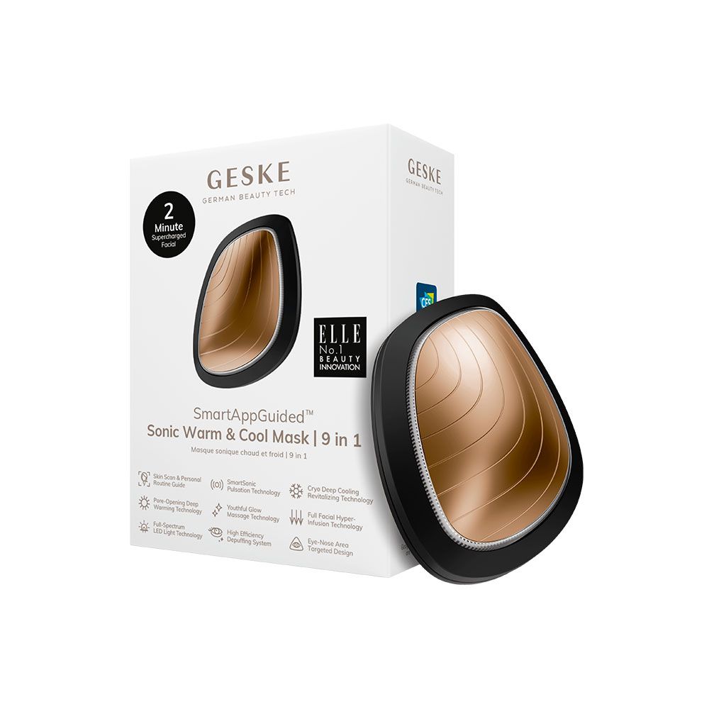 GESKE Sonic Warm &amp; Cool Mask 9 in 1 Black and Gold